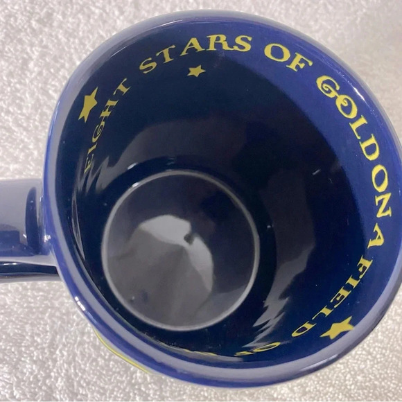 Vintage Navy Blue Ceramic Alaska Eight  Stars Of Gold On A Field Of Blue Mug - Picture 11 of 15